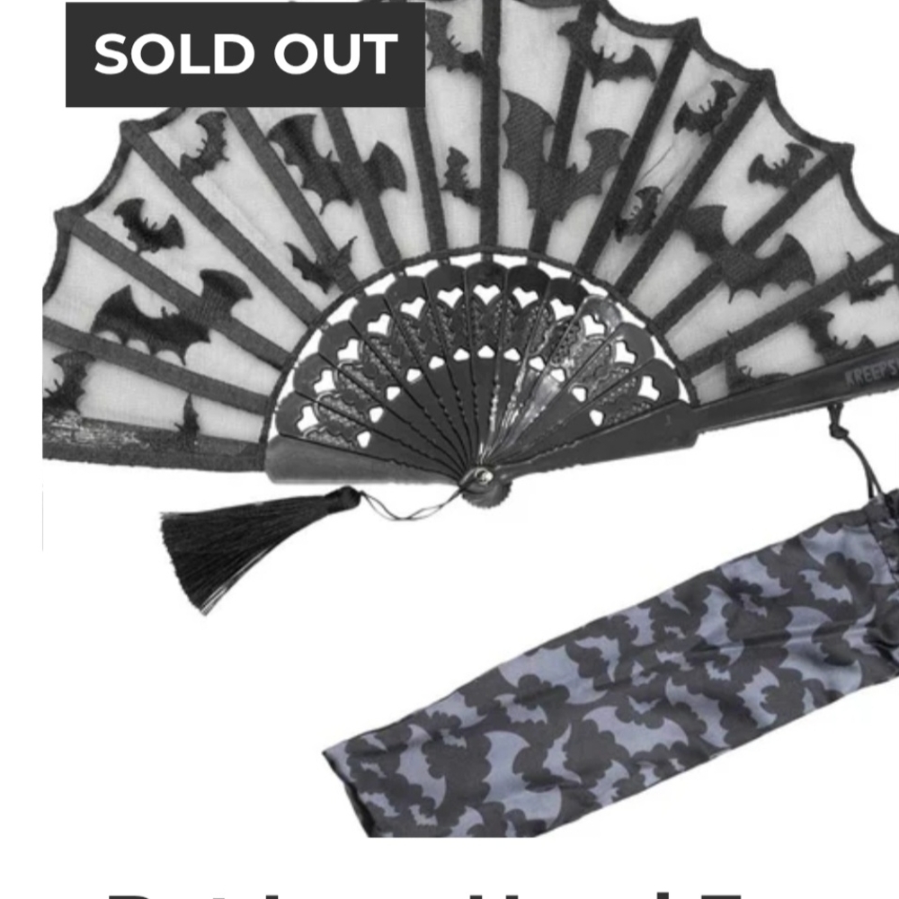 Kreepsville Black Fan with Bat Design